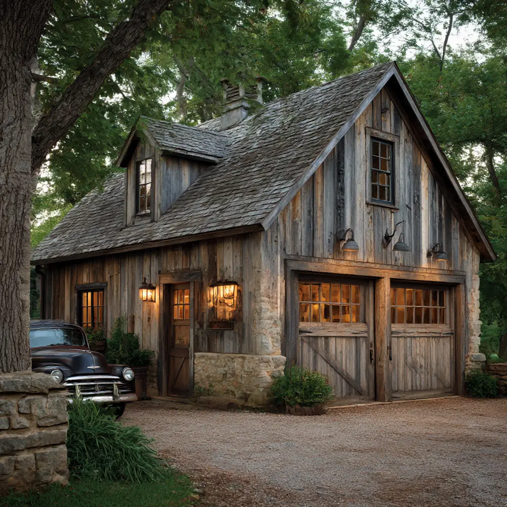 Rustic Farmhouse Garage