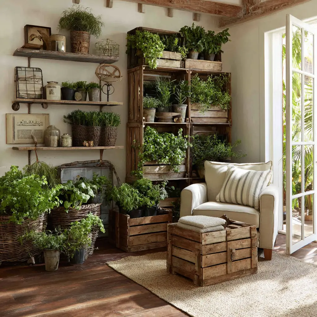 Rustic Plant Crates