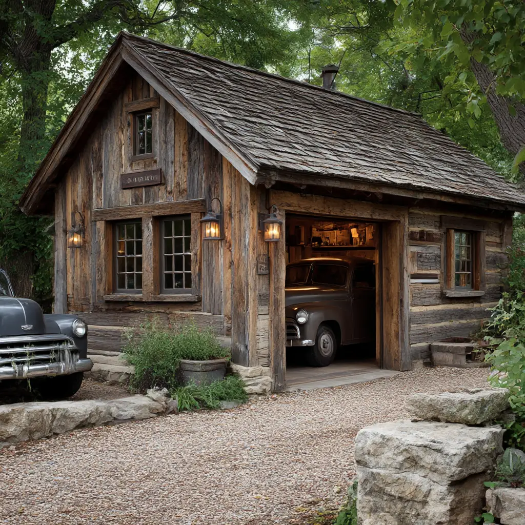 Rustic Wooden Garage