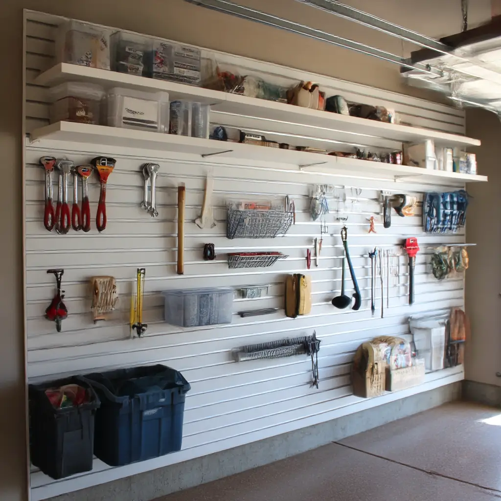 Slatwall with Shelf Attachments