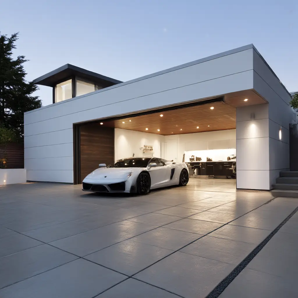 Sleek modern garage