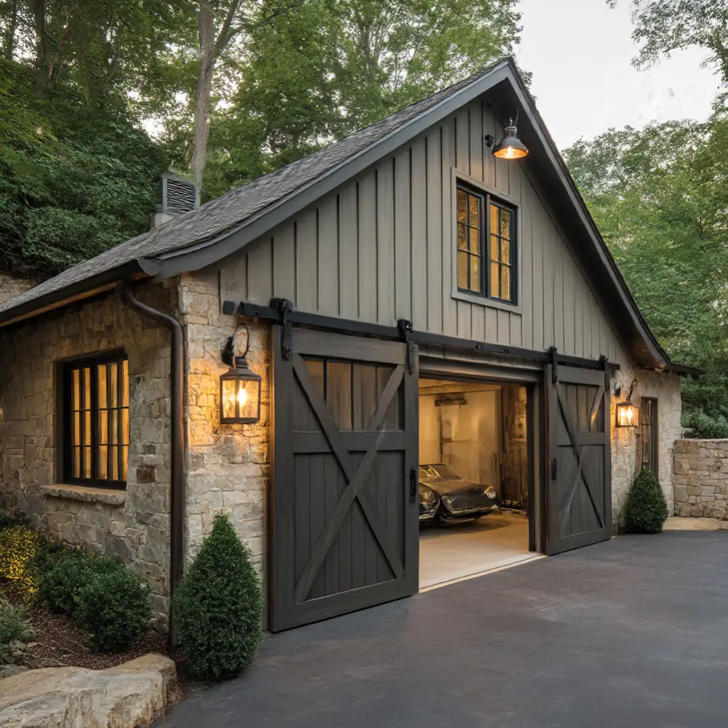 Sliding Barn Door Garage Style