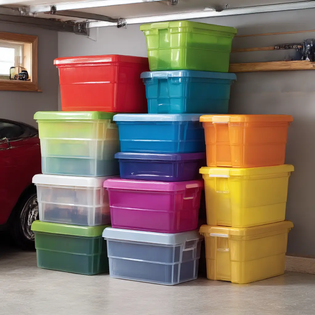 Stackable plastic bins