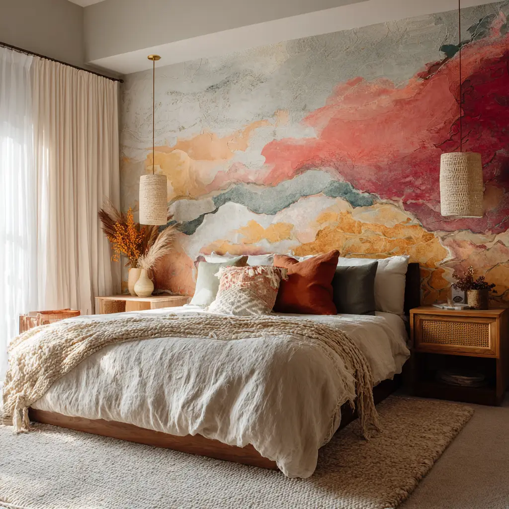 Statement Wall Behind the Bed