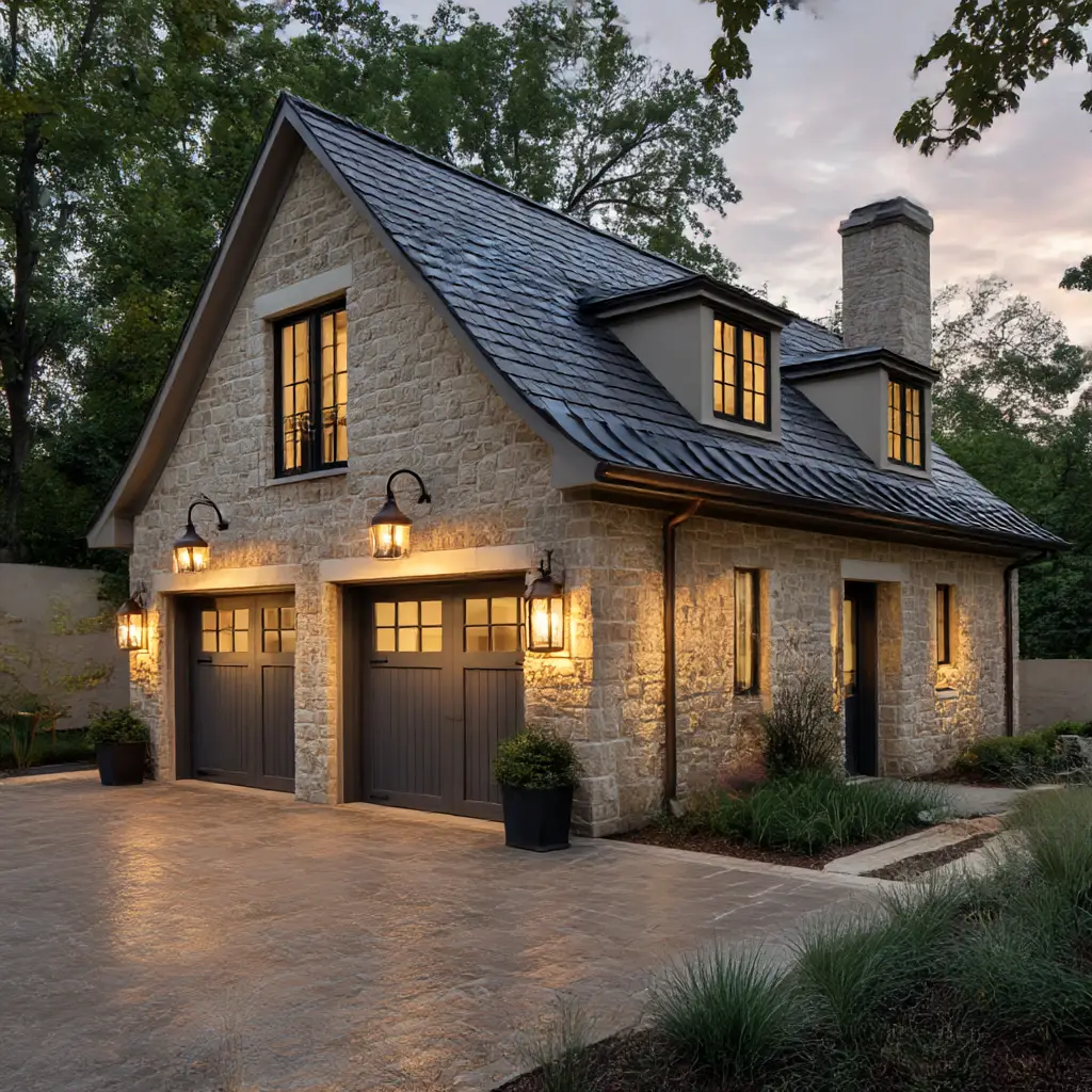 Stone-Finished Detached Garage