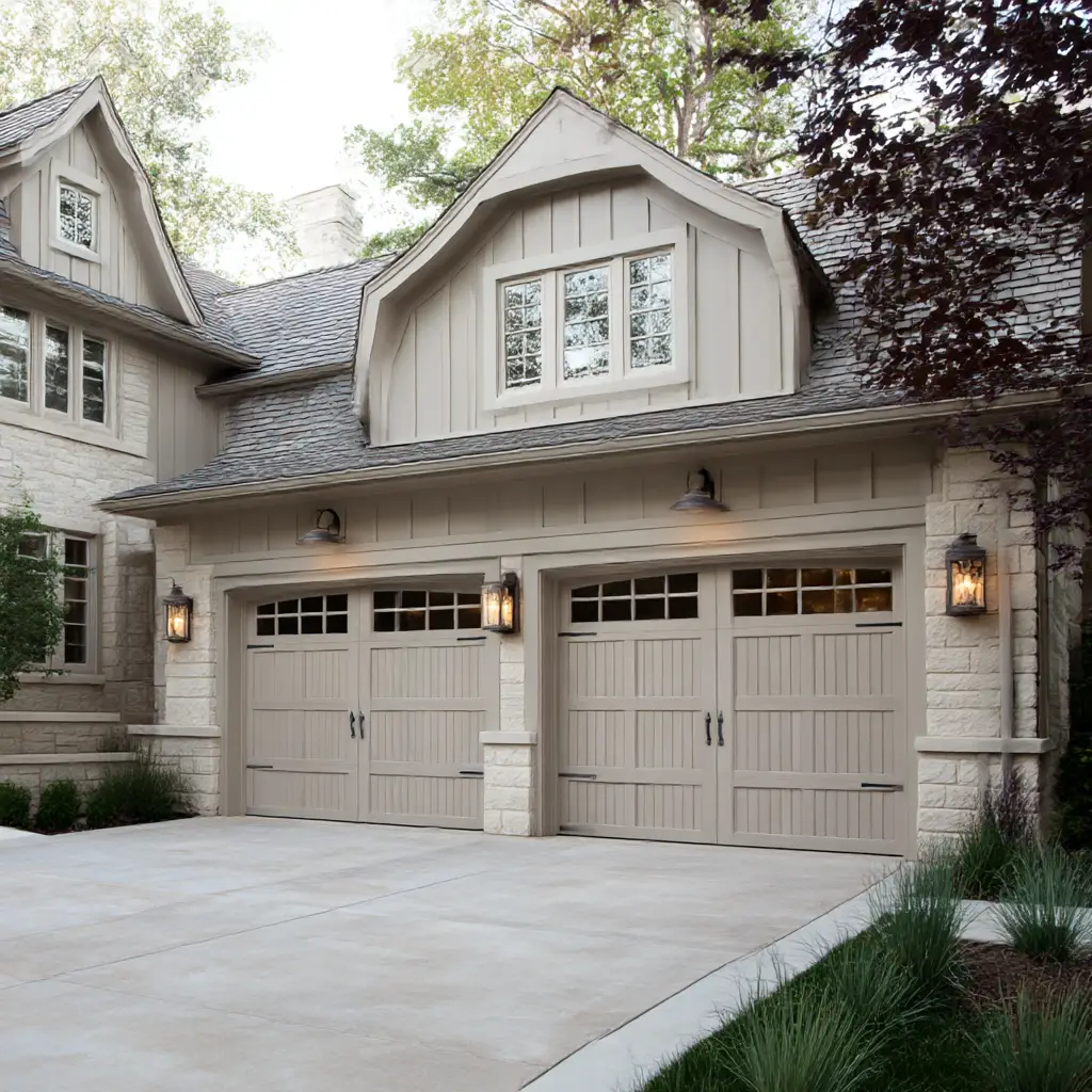 Taupe or Beige Garage Doors