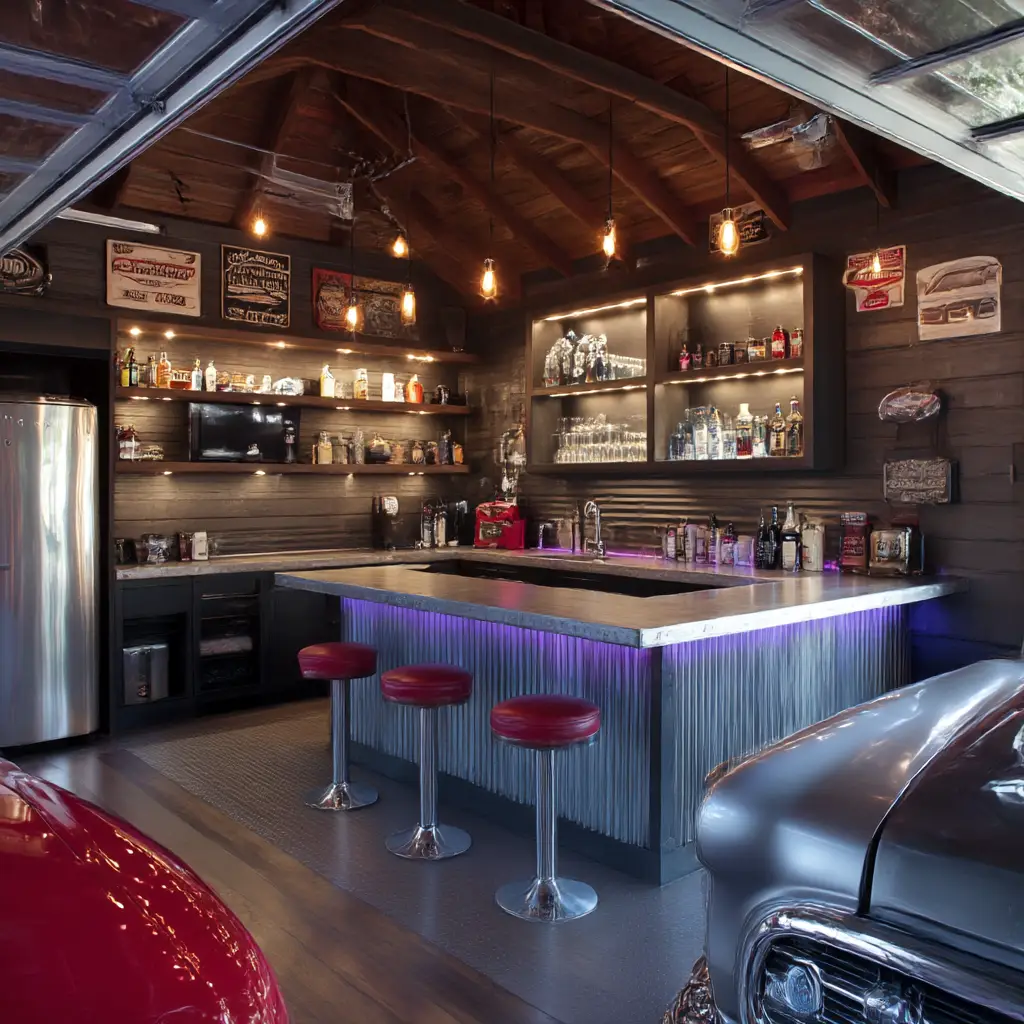 Themed Garage Bar