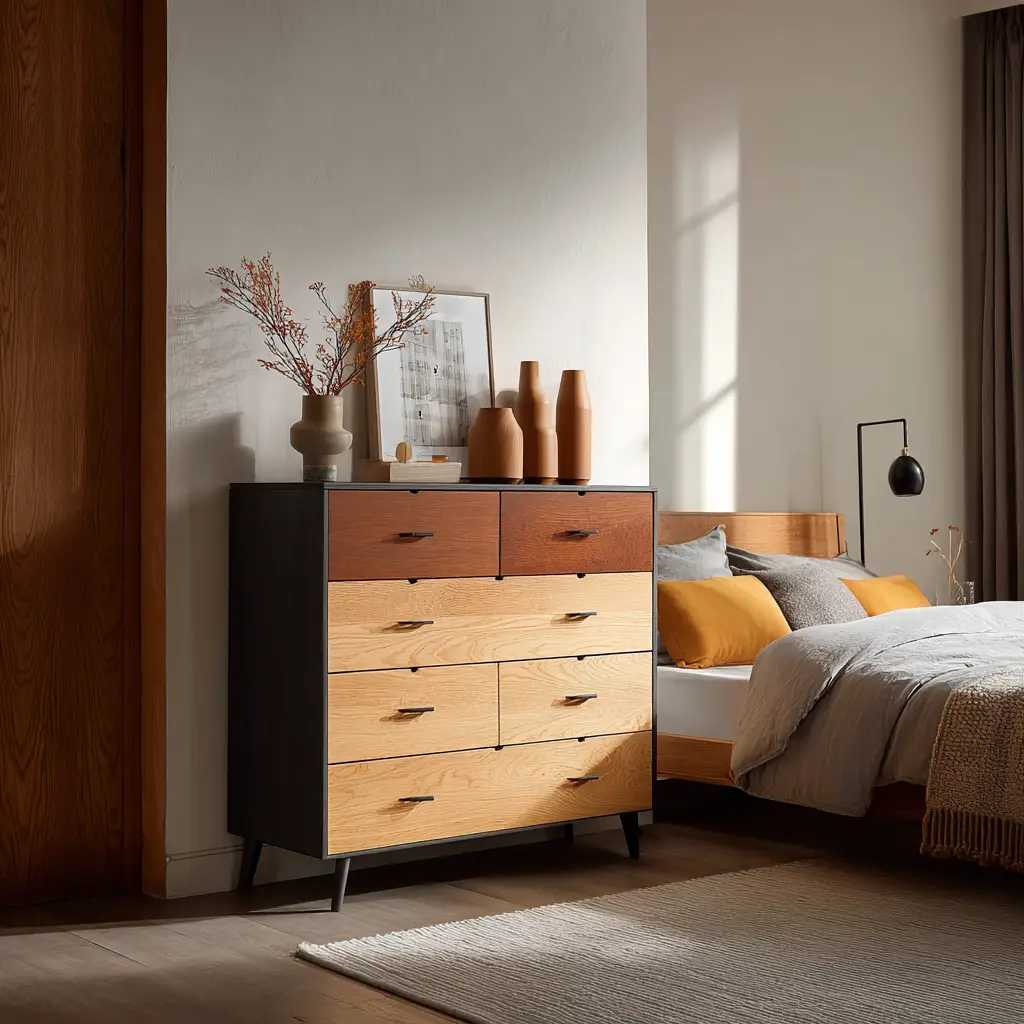 Two-tone wood dresser