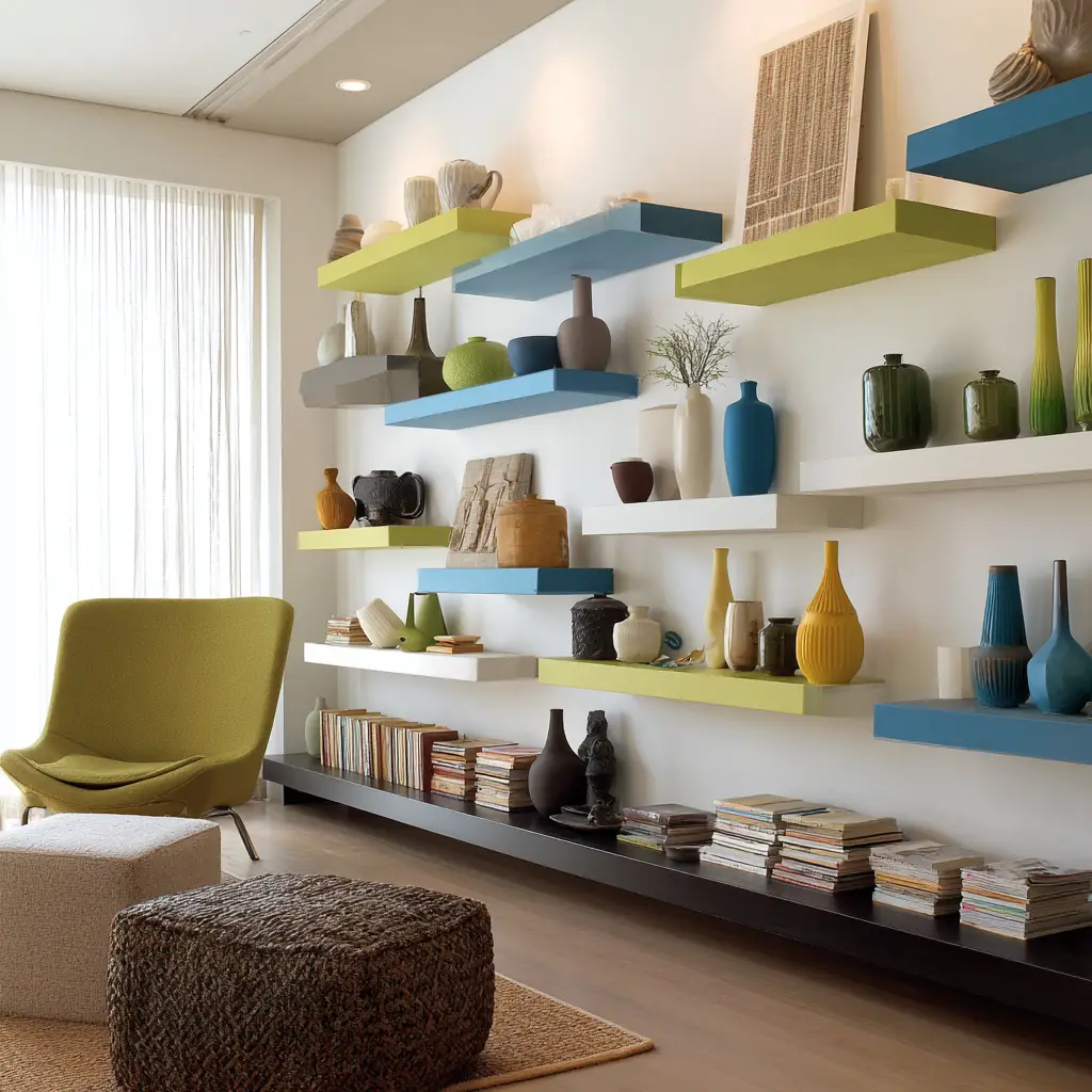 Use wall shelves