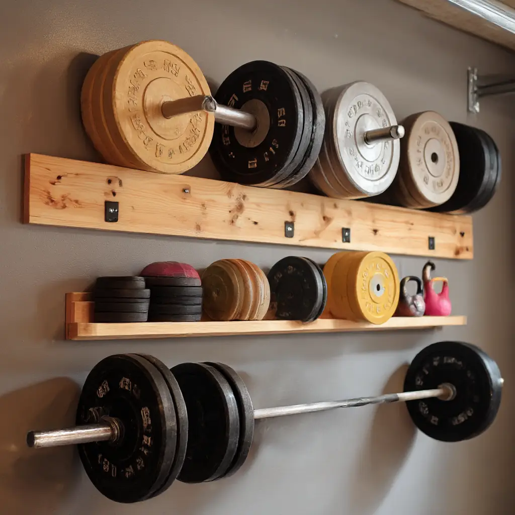 Wall-Mounted Storage for Weights