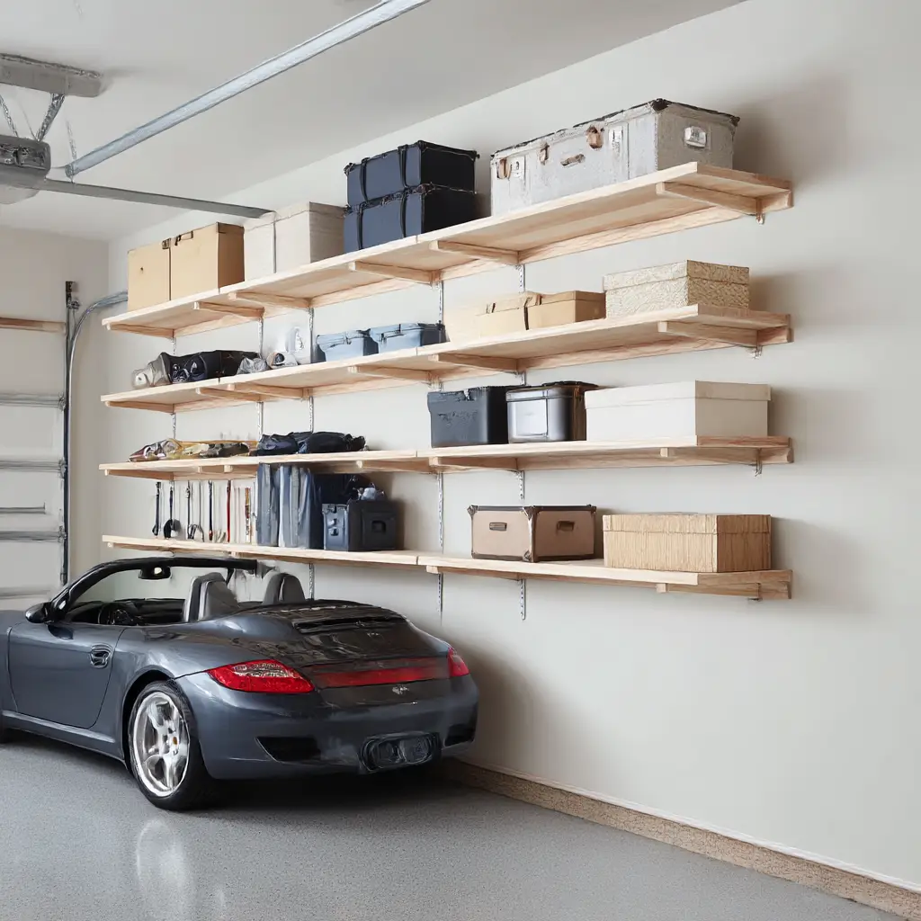 Wall-Mounted Track Shelves