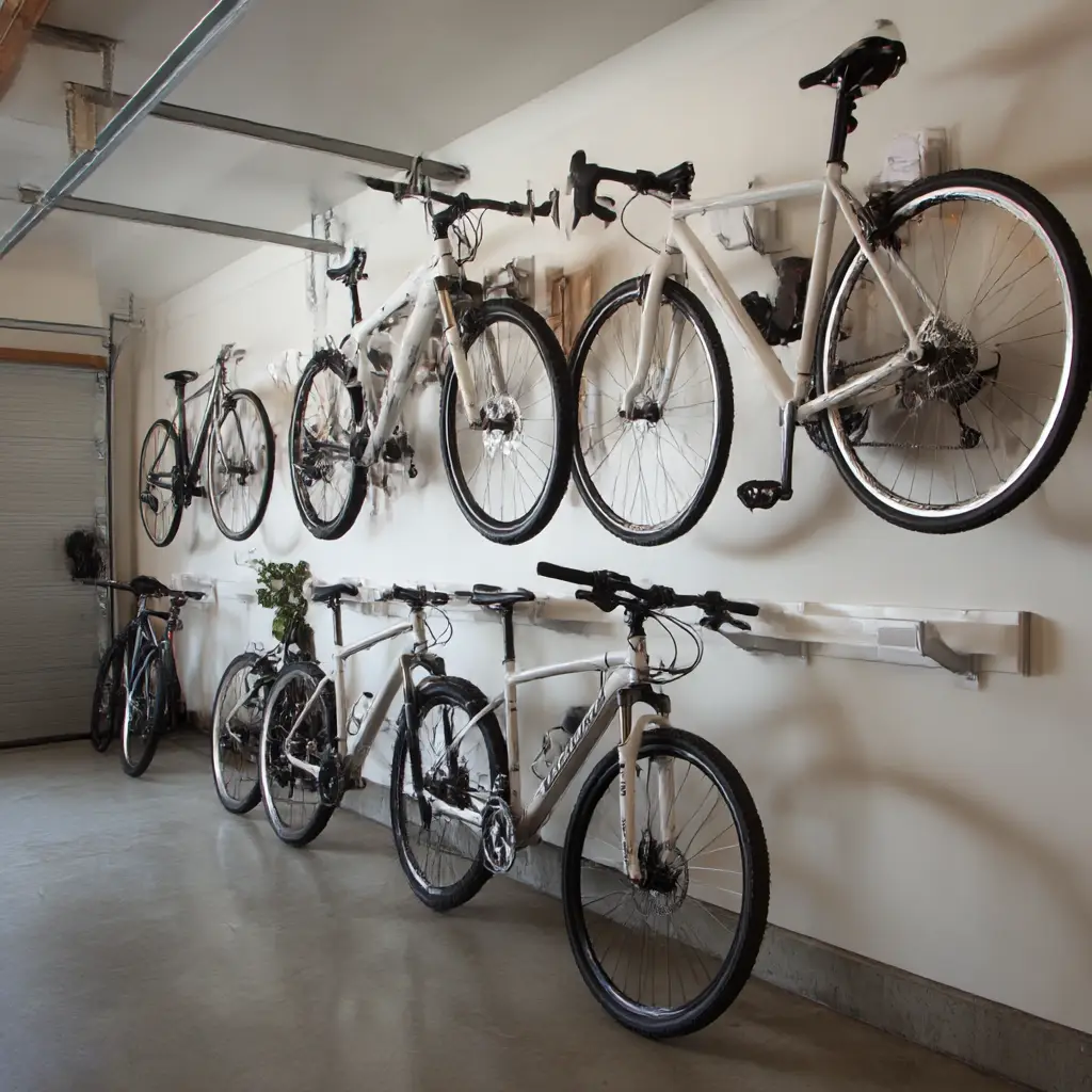 Wall-mounted bike racks