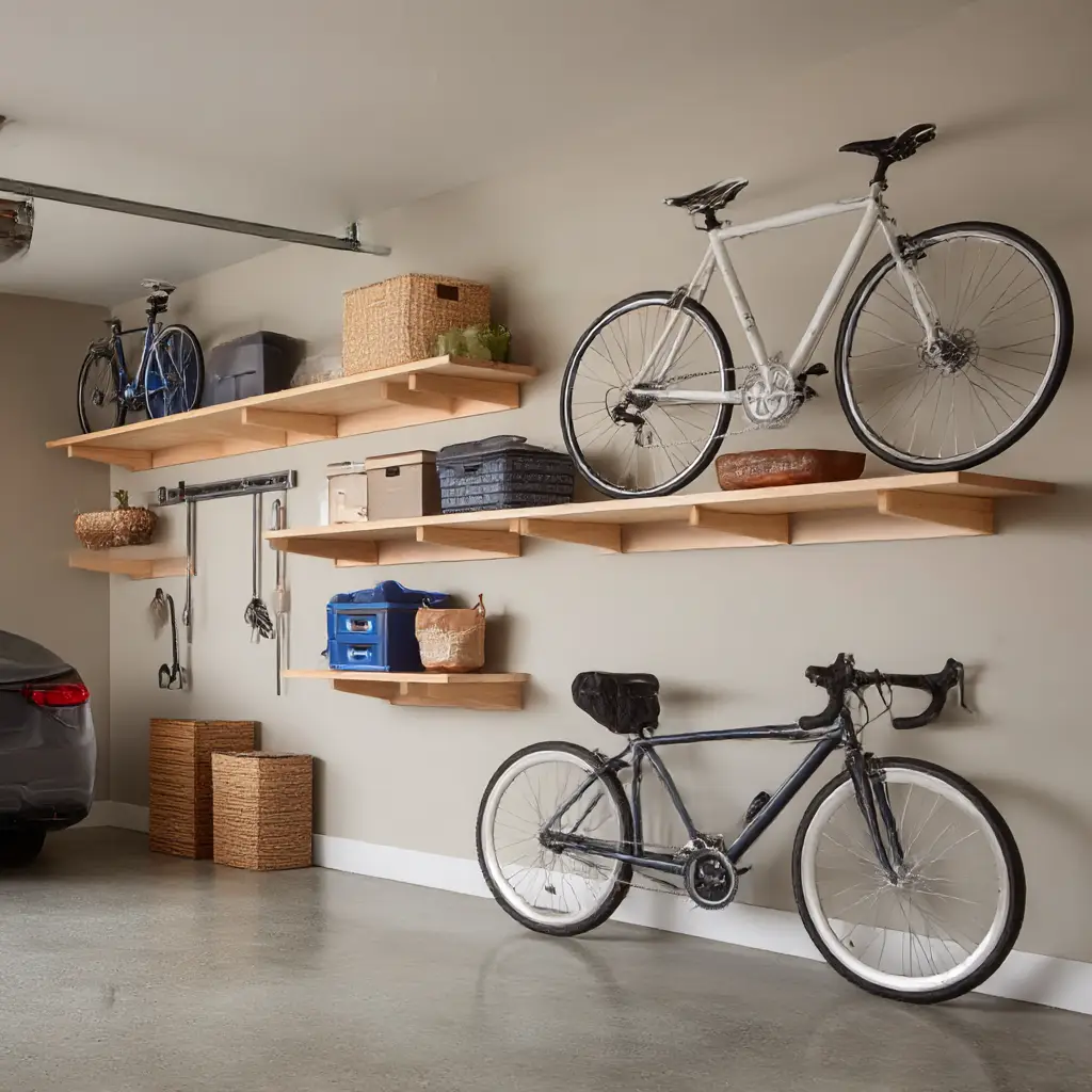 Wall-mounted floating shelves