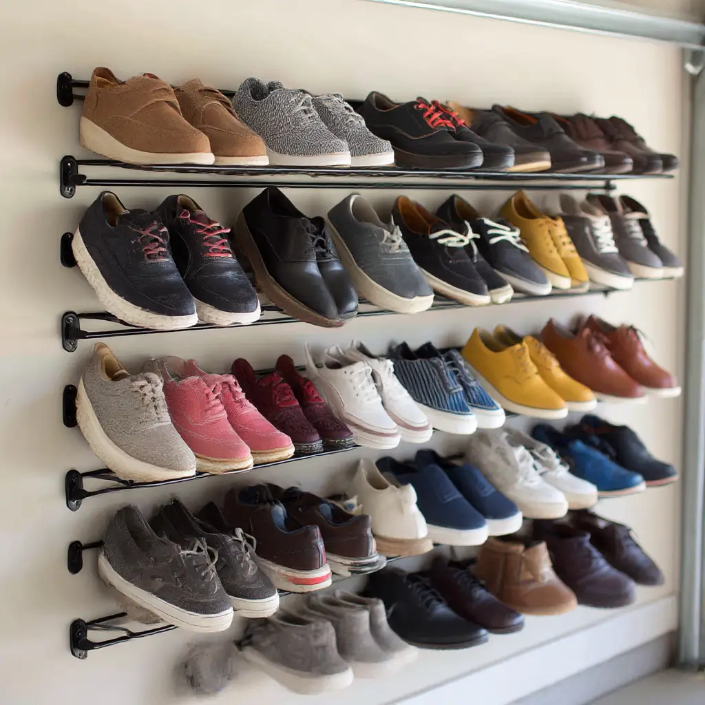 Wall-mounted shoe racks