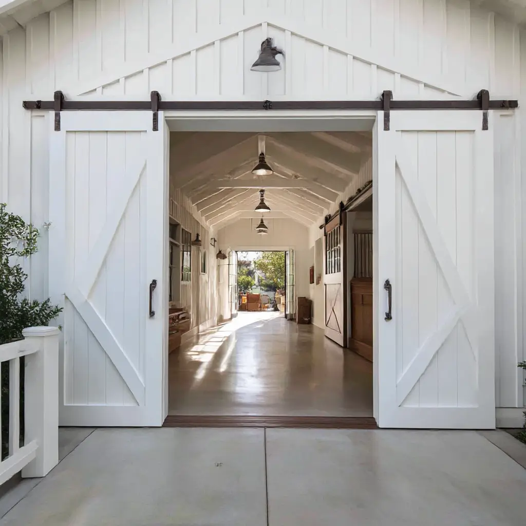White Barn-Style Sliding Doors
