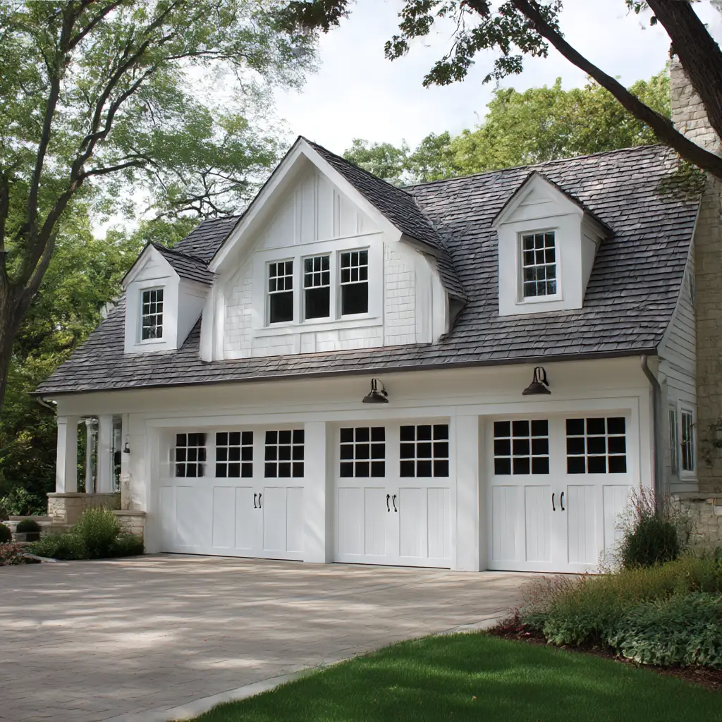 White Garage Doors with Windows