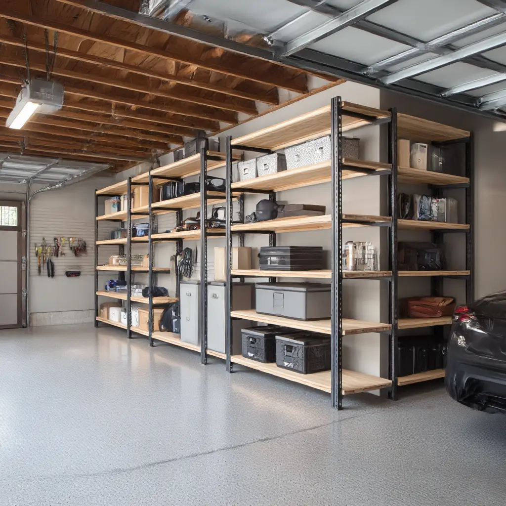 Wood and Metal Shelving