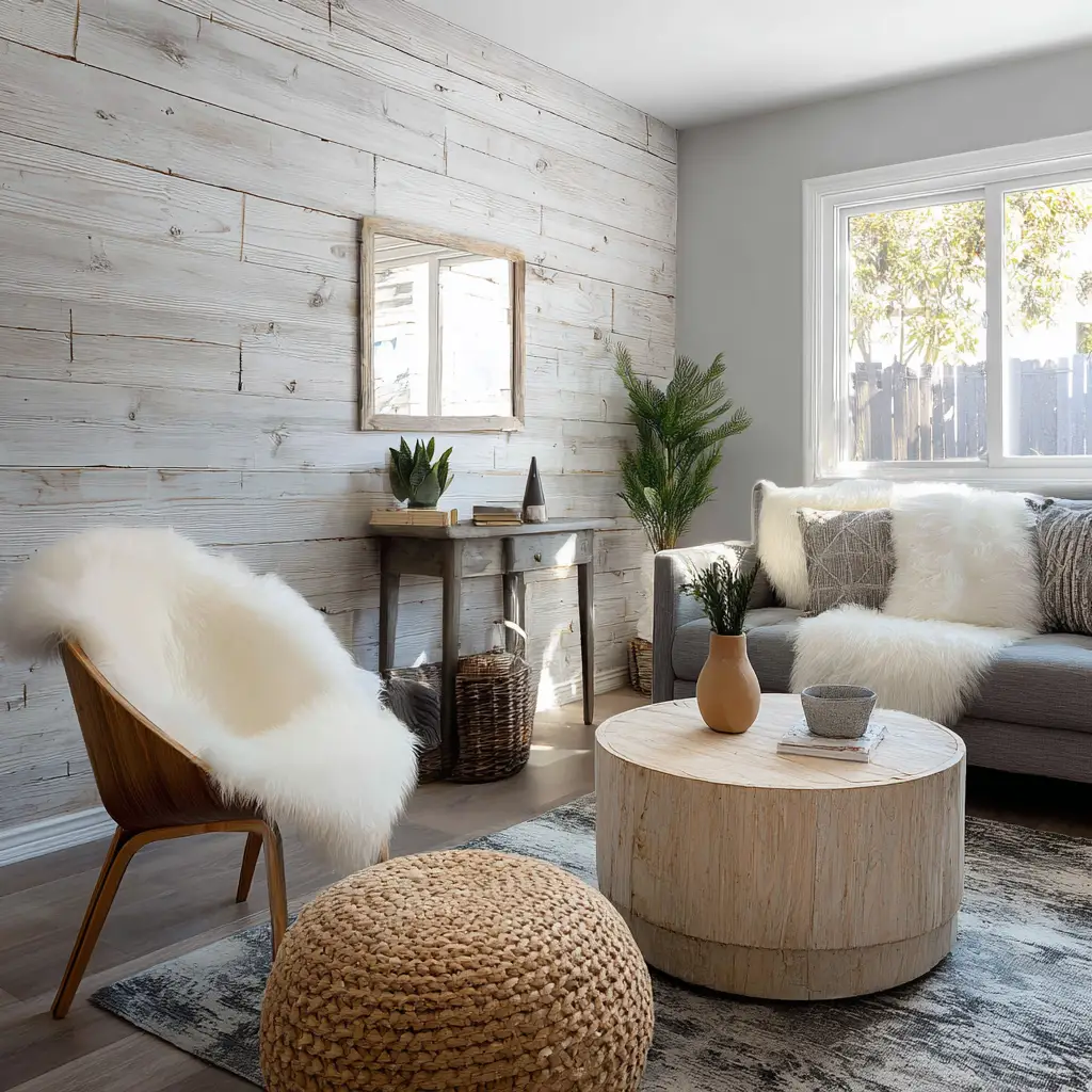 Wooden Shiplap Accent Wall