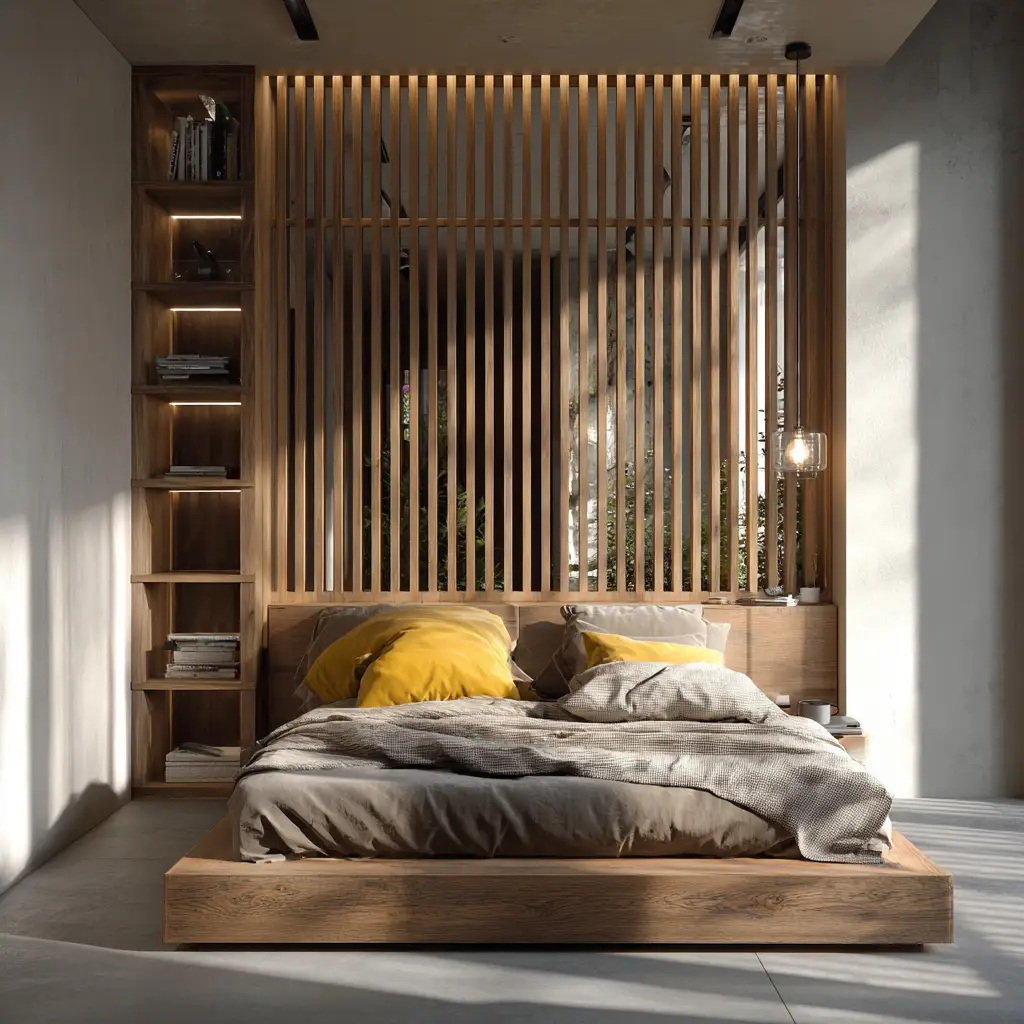 Wooden Slatted Partition