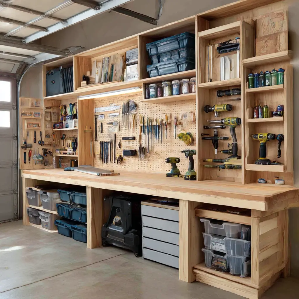 Workbench with built-in storage