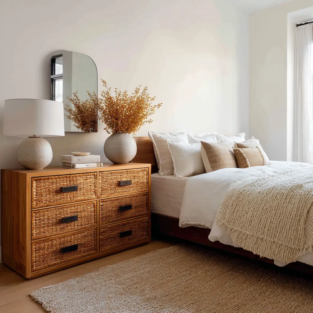Woven basket drawers