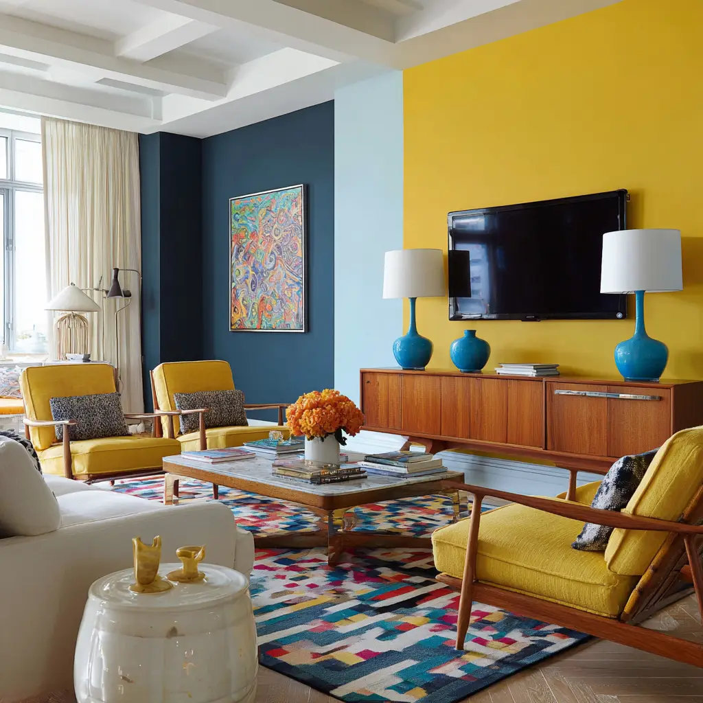 Add a Pop of Color Behind the TV