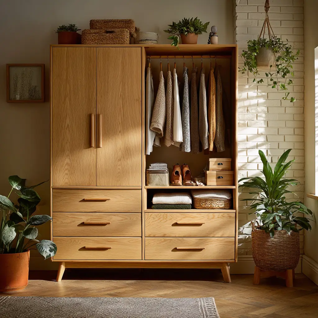 Add a Wooden Dresser or Wardrobe