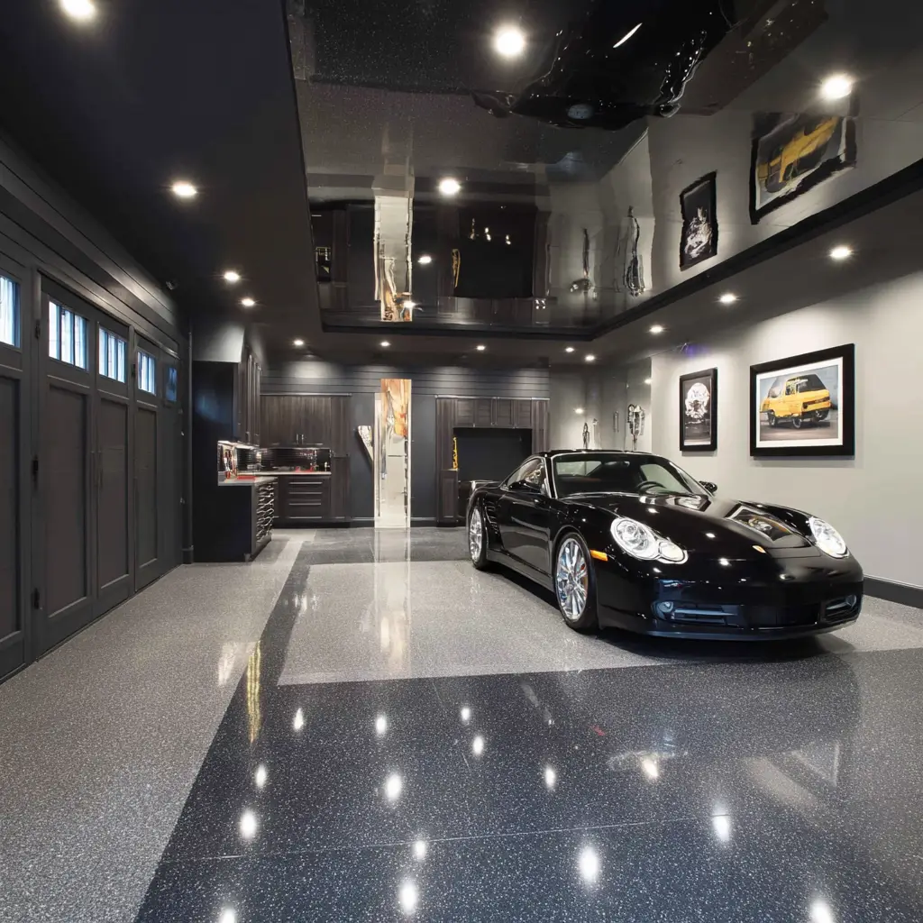 Black Walls with Ceiling Mirrors