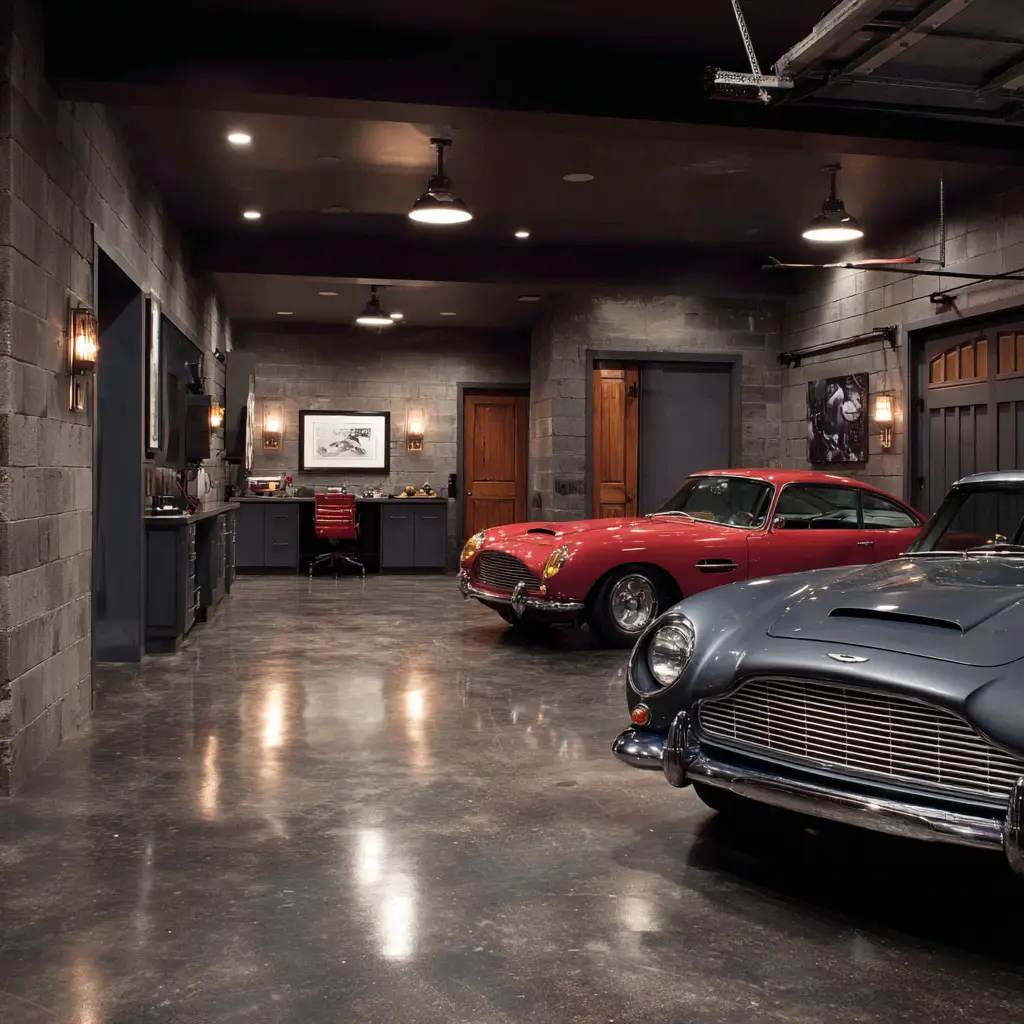 Black Walls with Concrete Floors