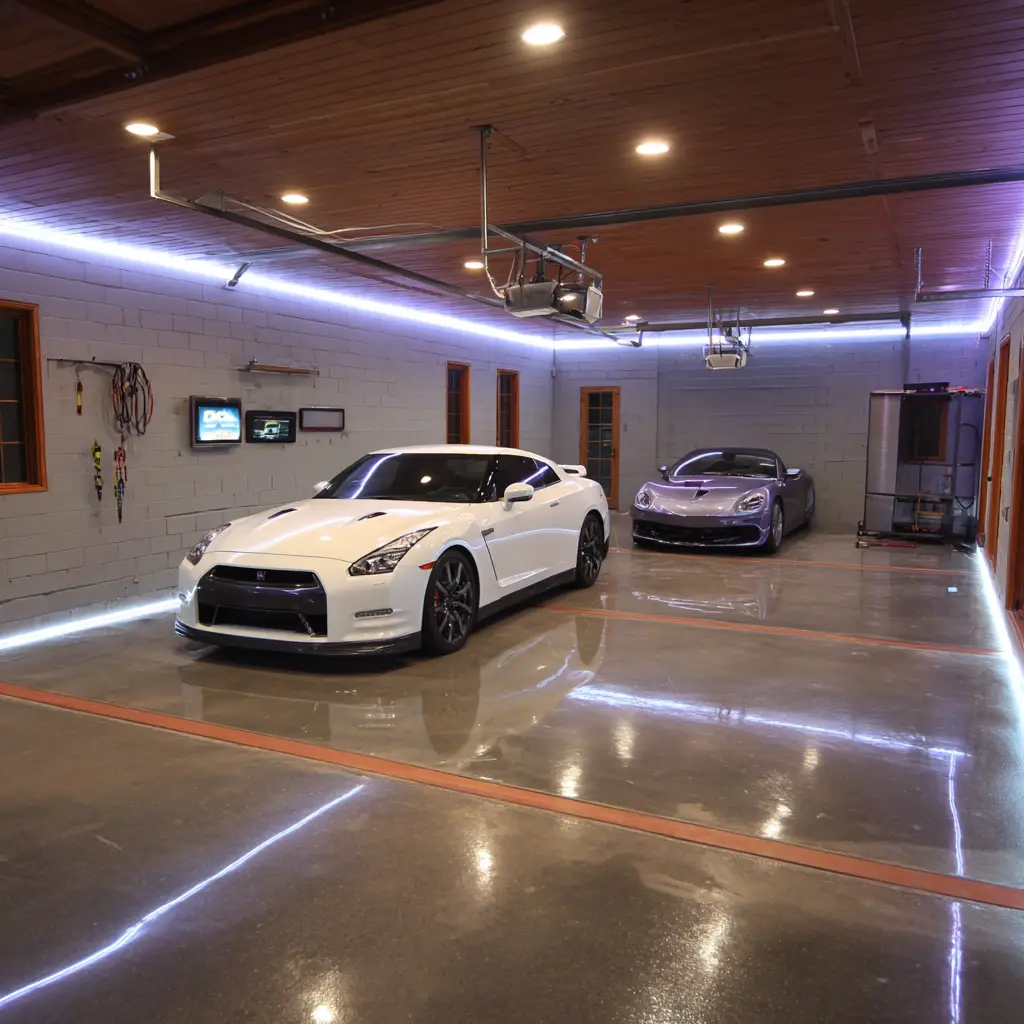 Black Walls with LED Strip Lighting