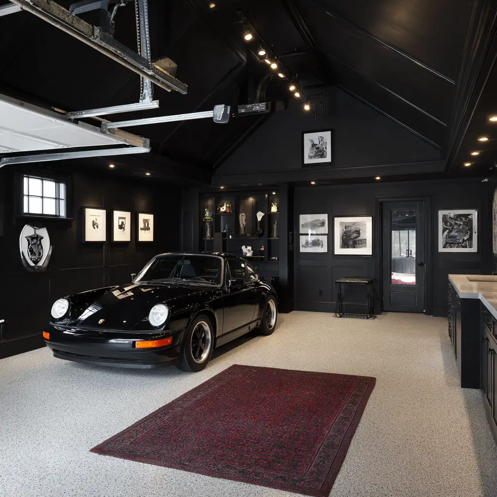 Black Walls with Large Mirrors