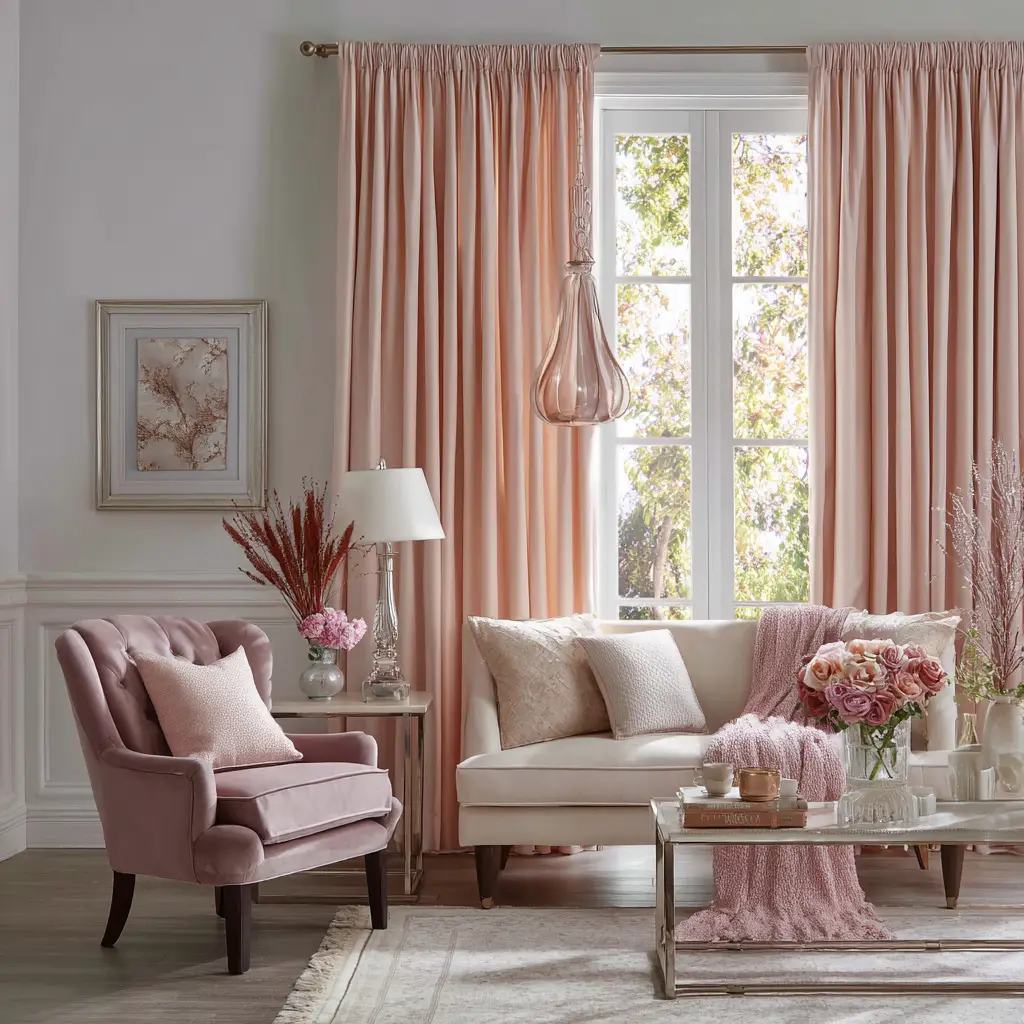 Blush Curtains for a Romantic Vibe