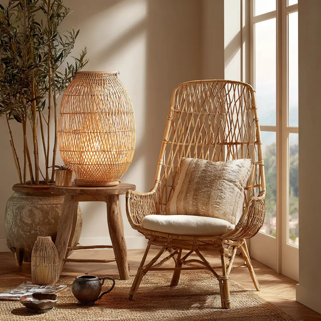 Bohemian Rattan Lamp
