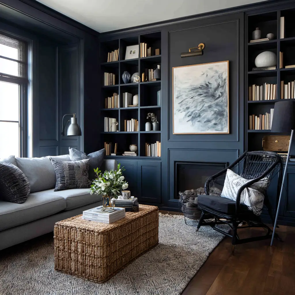 Bold Navy and Black Accents