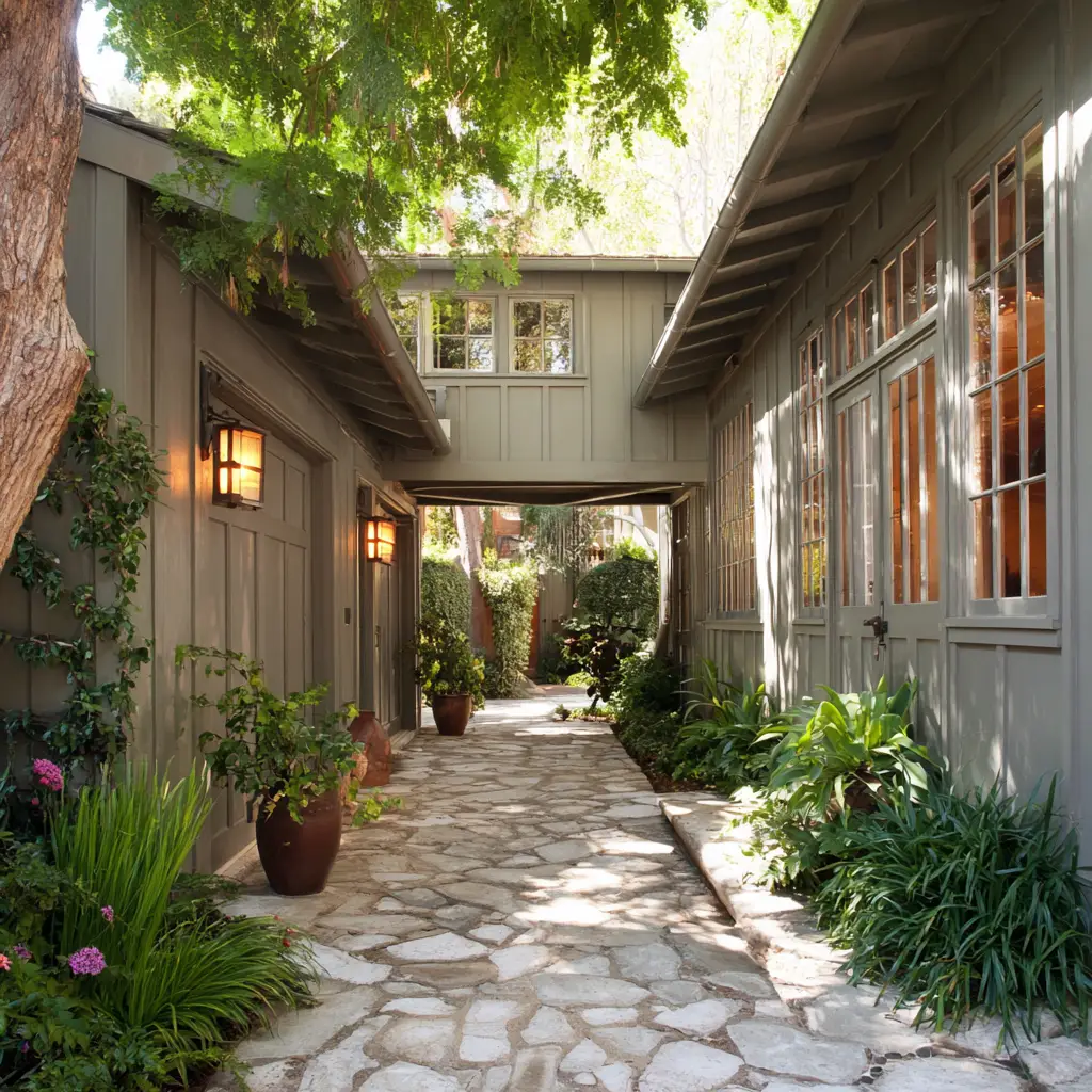 Breezeway with Garden Path