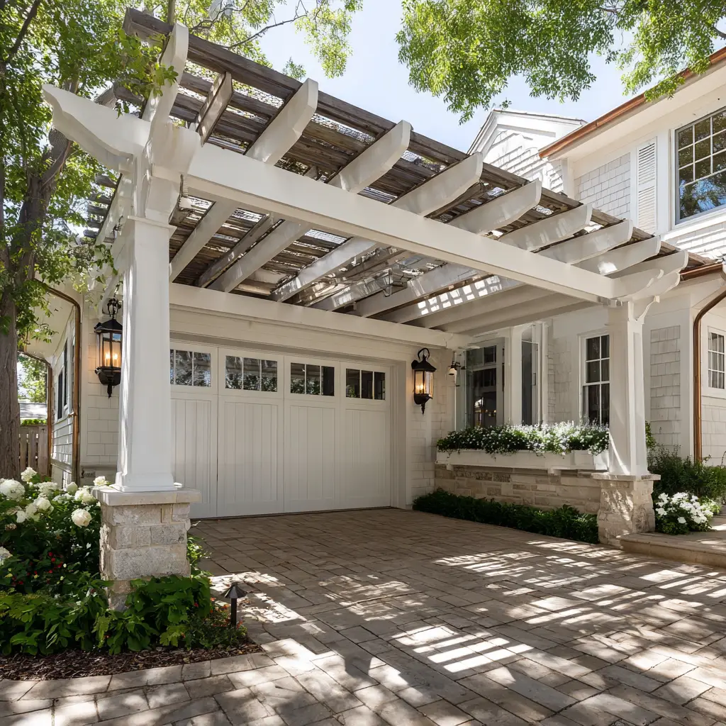 Breezeway with Pergola Roof