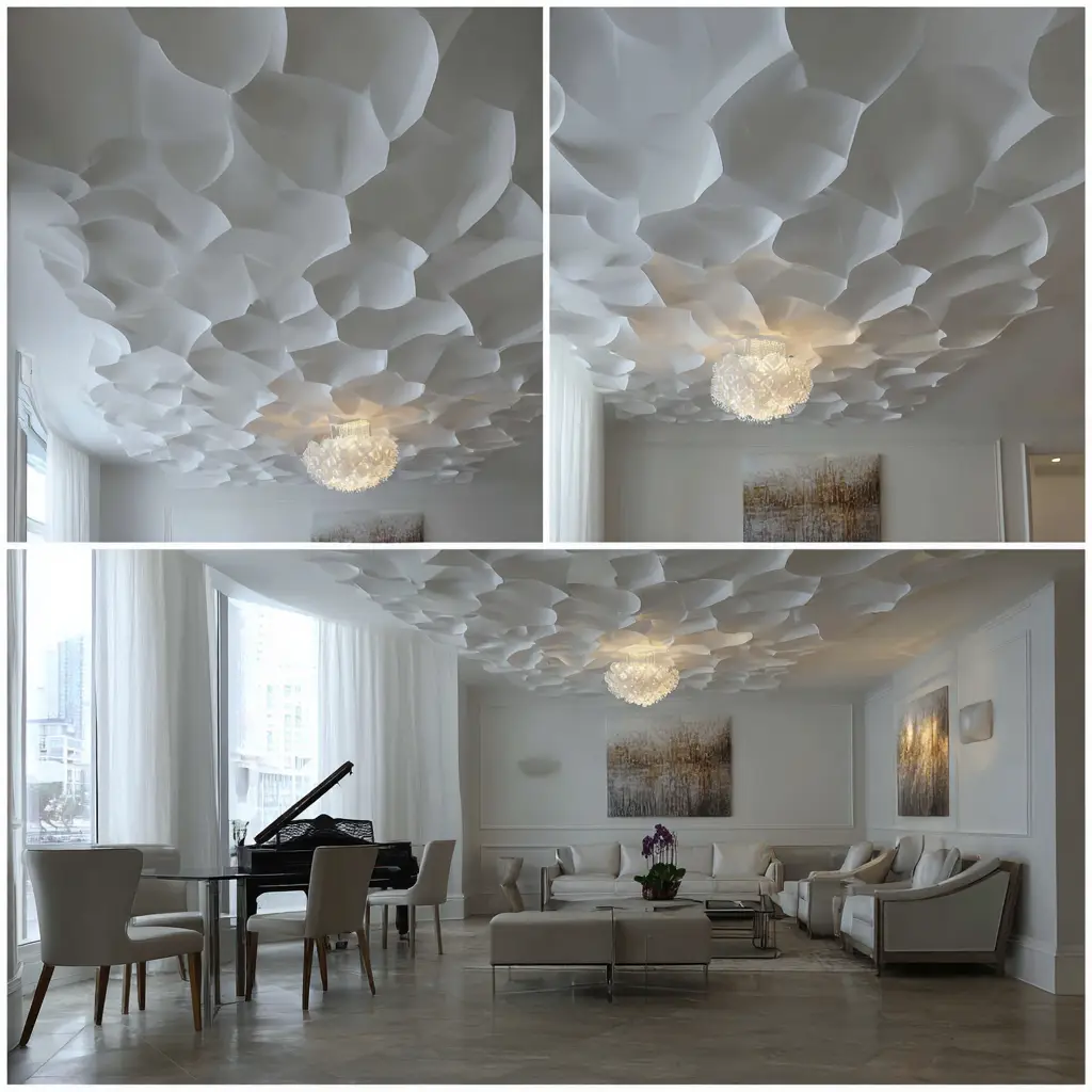 Ceiling with 3D Design Panels