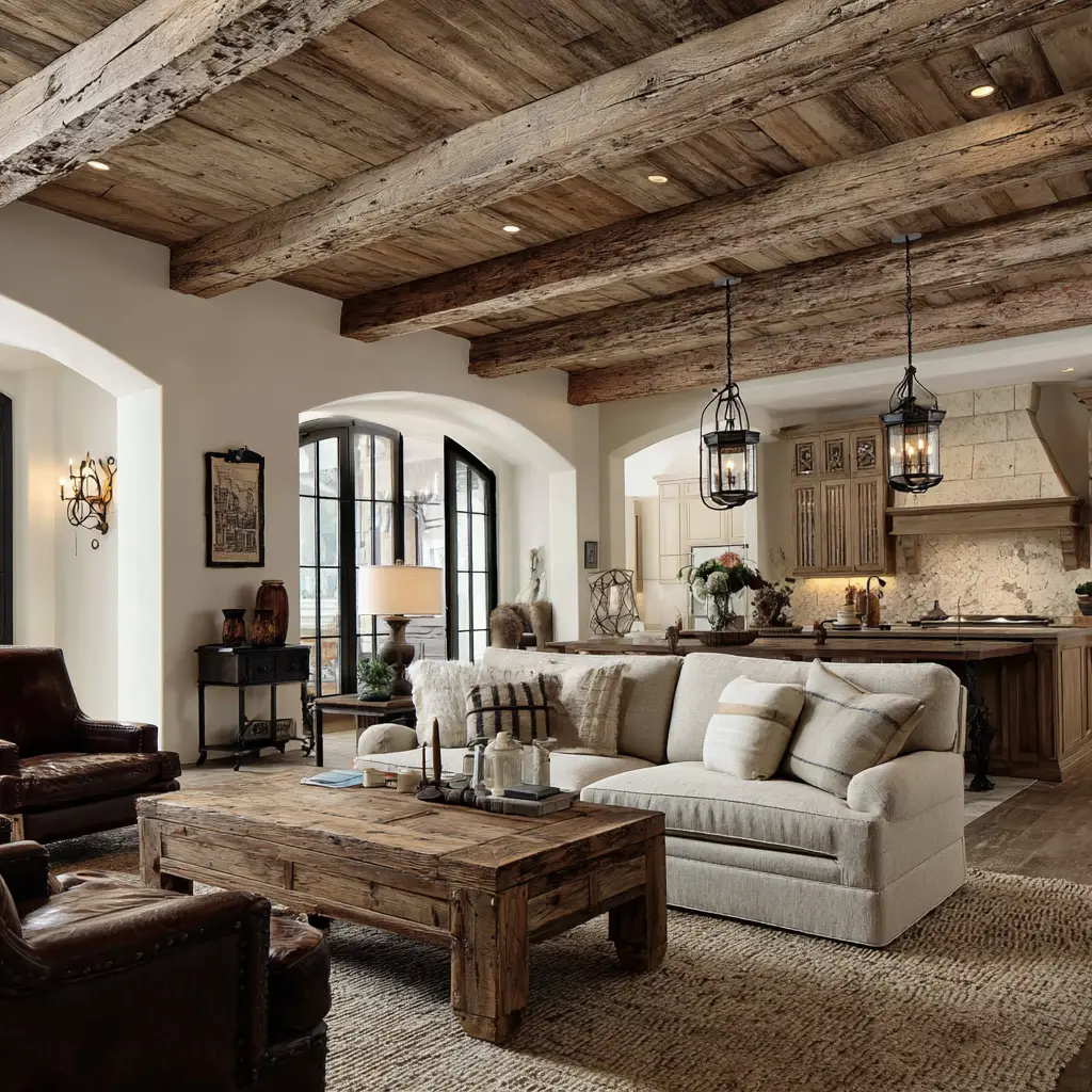 Ceiling with Wooden Beams