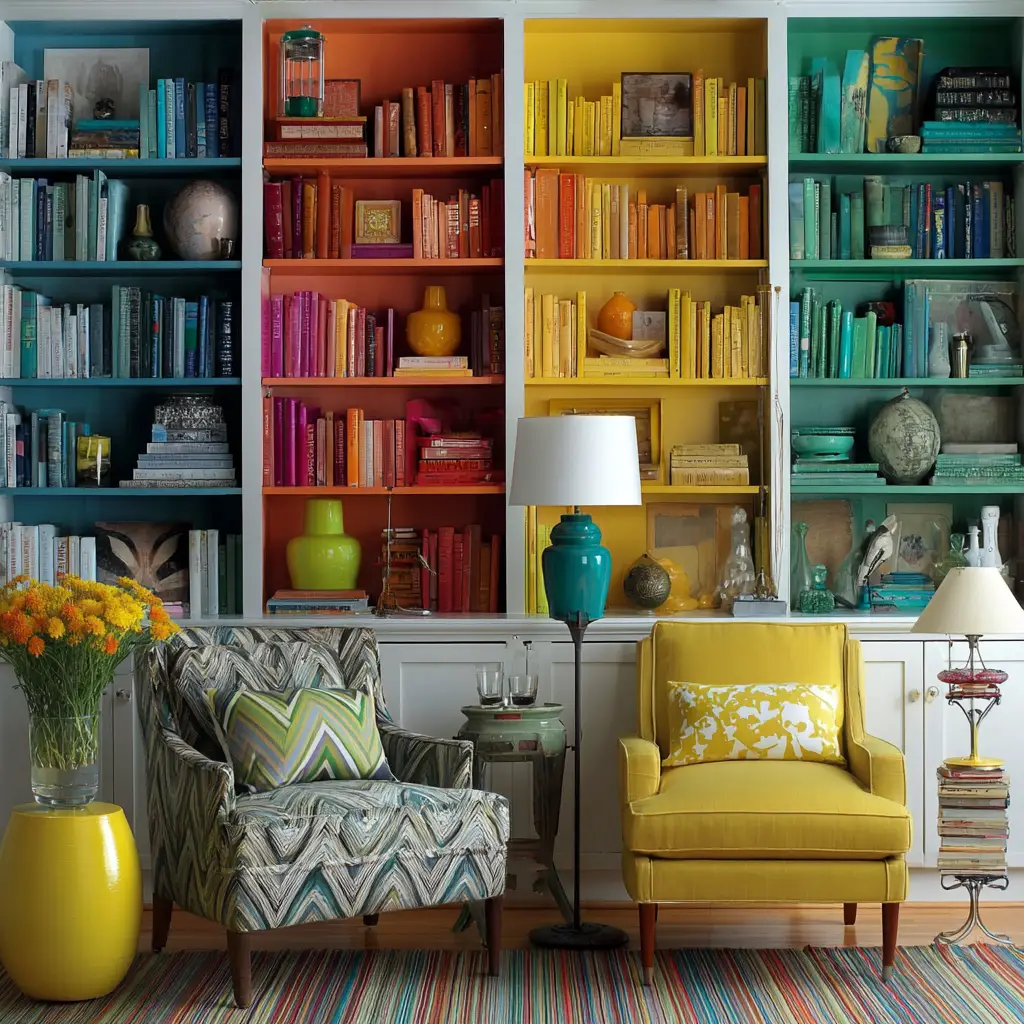 Color-Coordinated Shelves