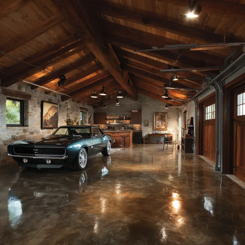 Concrete or Rustic Wooden Floors