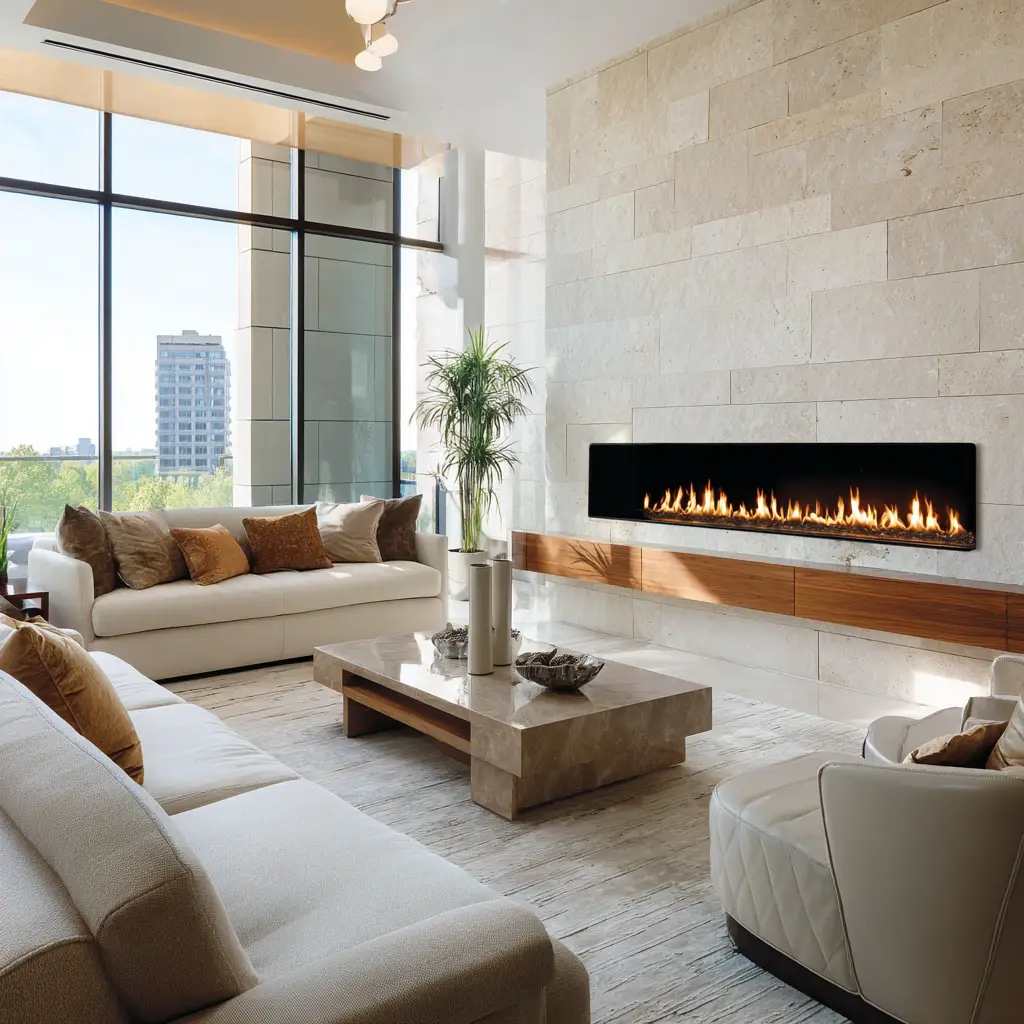 Contemporary Linear Fireplace