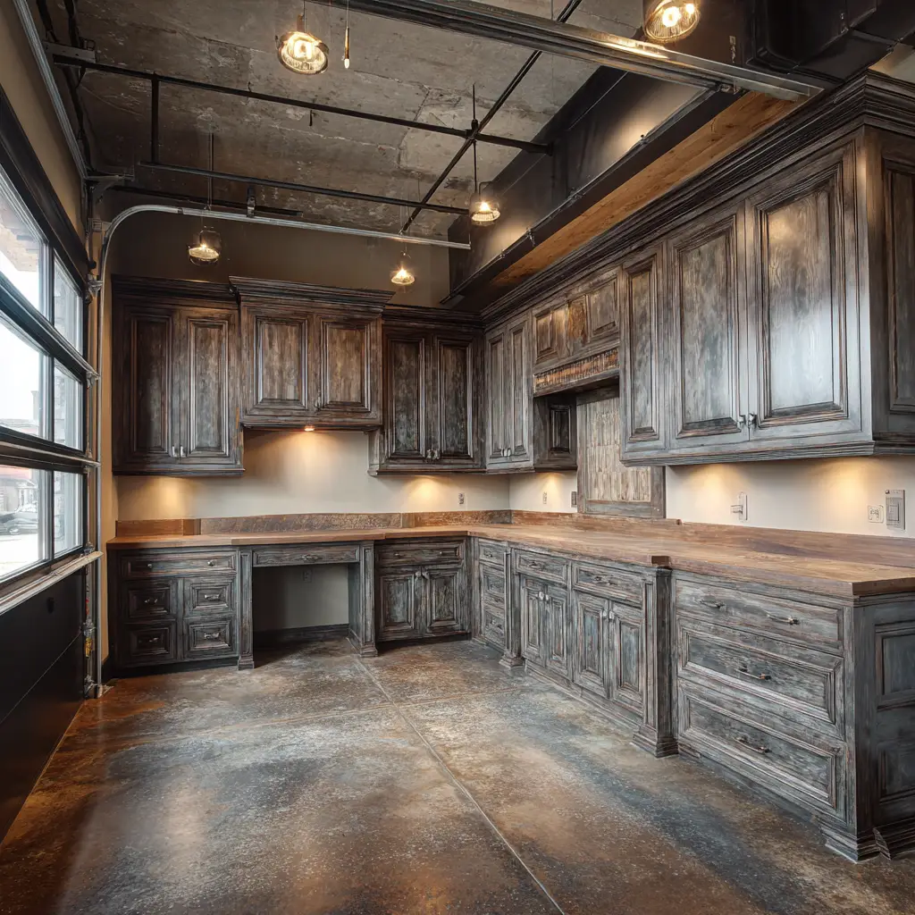 Distressed Wood Cabinets