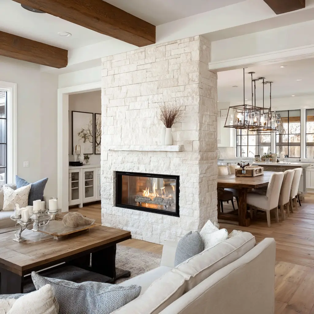 Double-Sided Fireplace