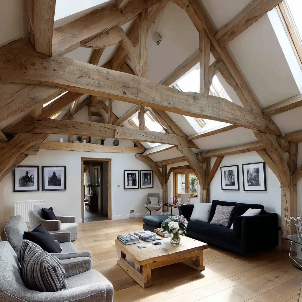 Exposed Wooden Beams