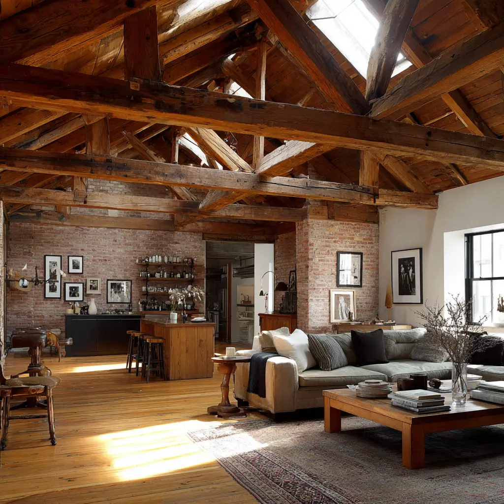 Exposed Wooden Beams