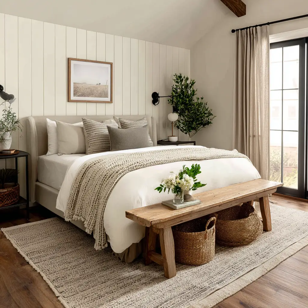 Farmhouse Bench at the Foot of the Bed