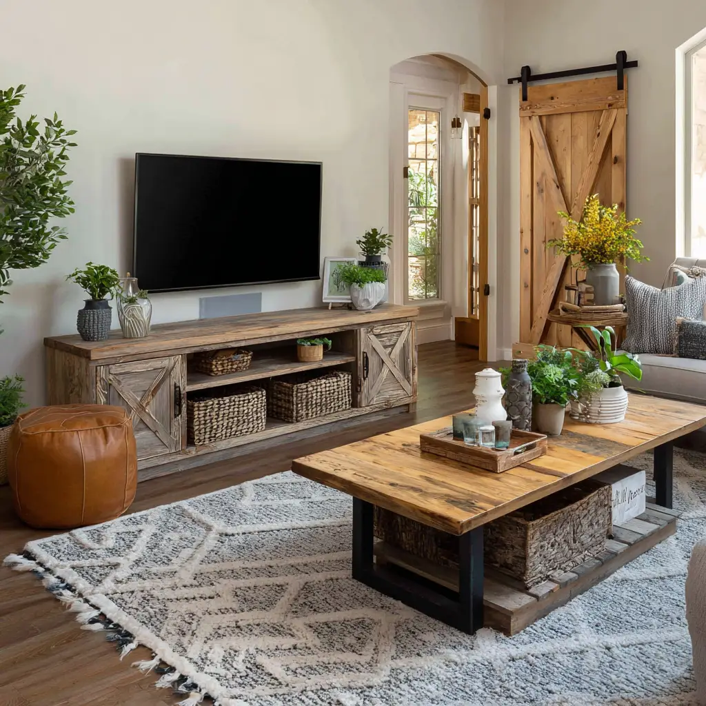 Farmhouse-Style TV Stand