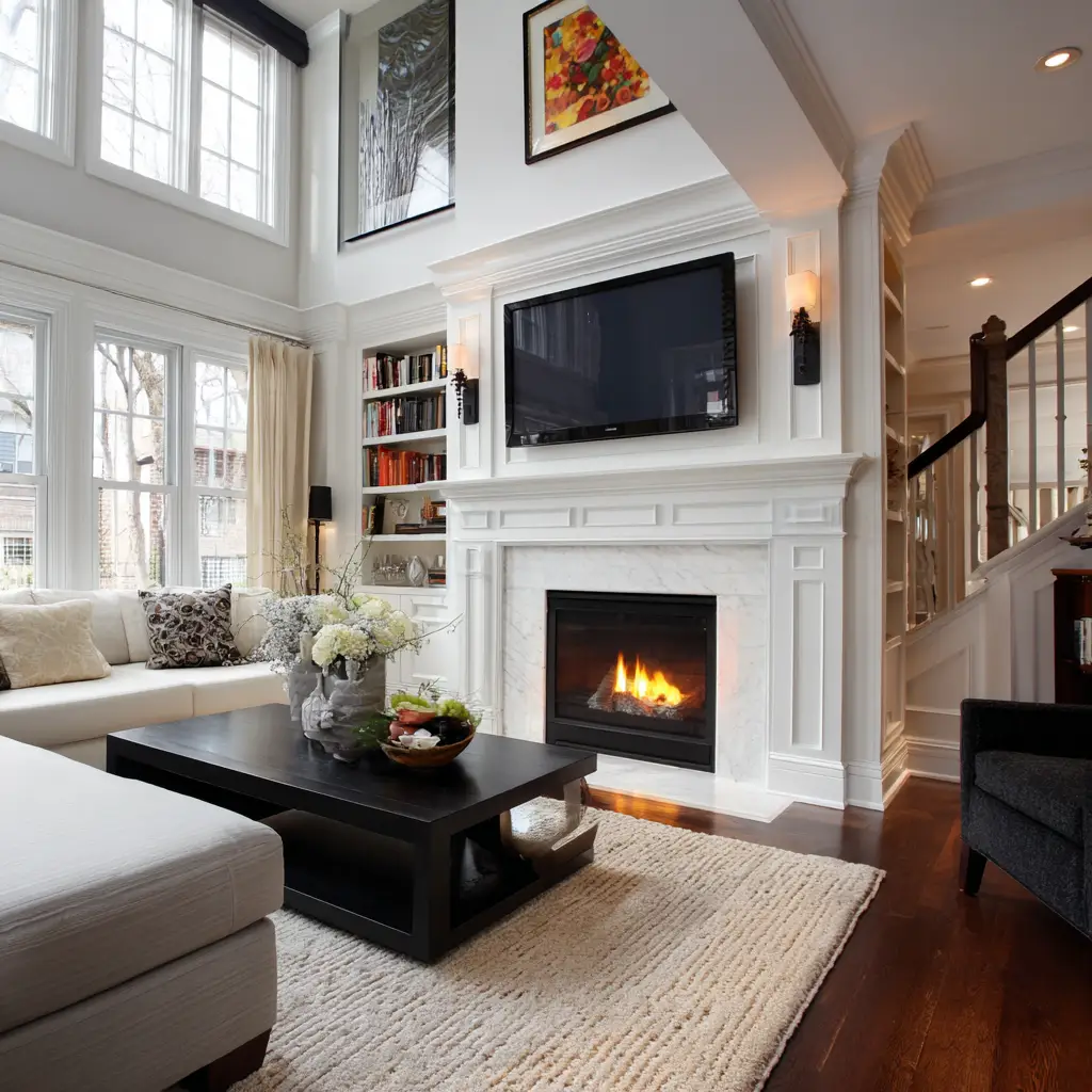 Fireplace with TV Above