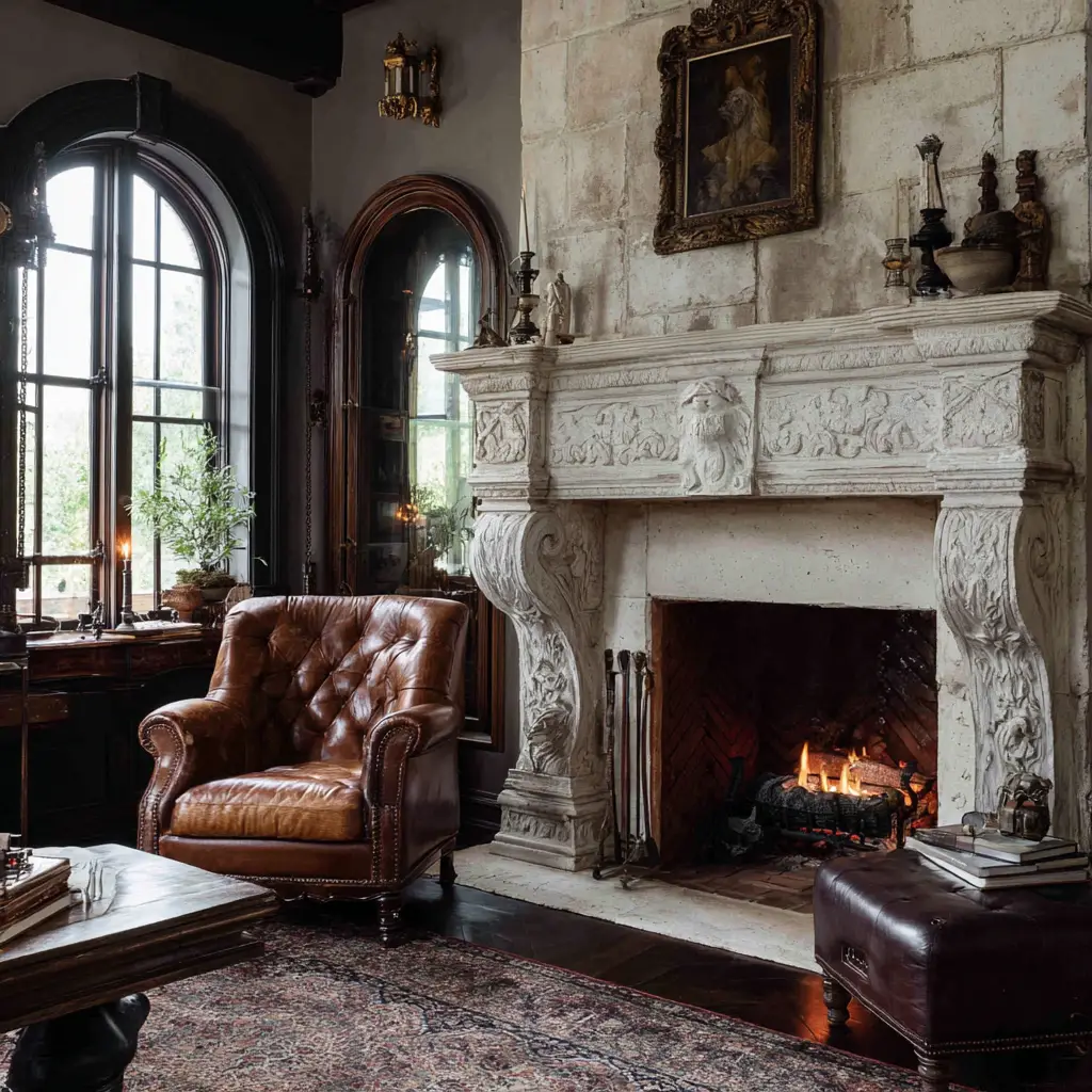 Fireplace with Vintage Décor