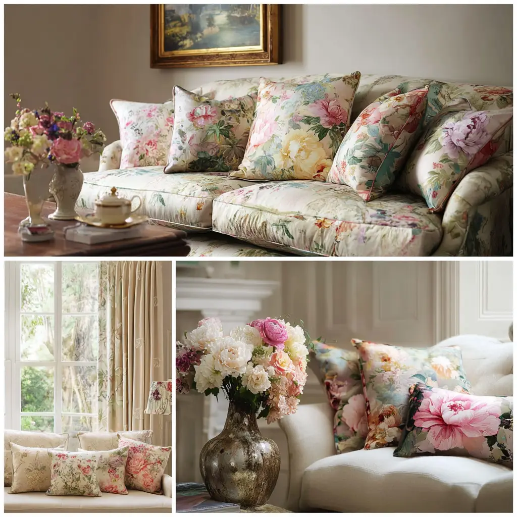 Floral Cushions and Slipcovers